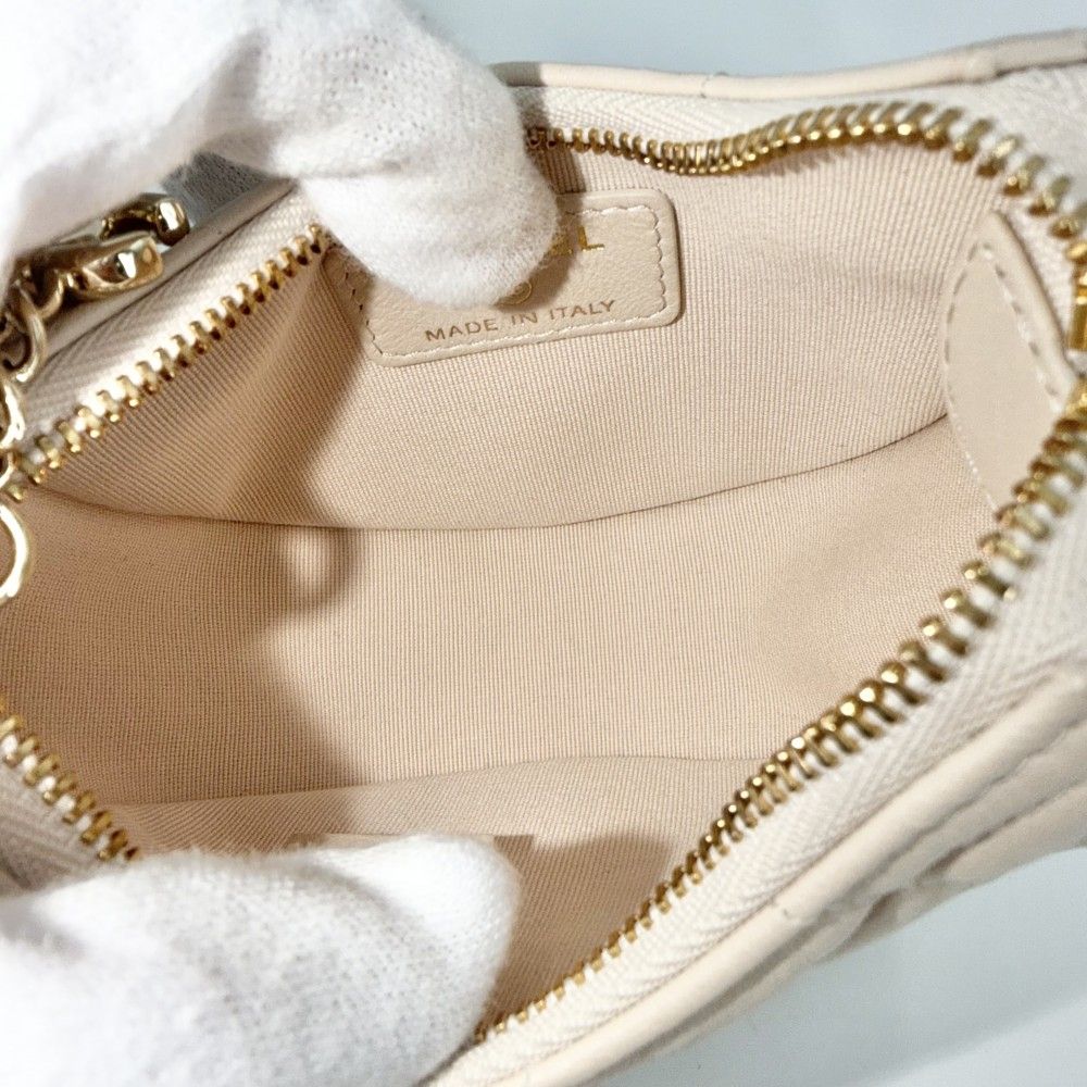 Chanel Shoulder Bag Mini Hobo CC Logo Crossbody Quilted Pochette Lambskin Beige — view 4