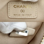 Chanel Shoulder Bag Mini Hobo CC Logo Crossbody Quilted Pochette Lambskin Beige — view 5