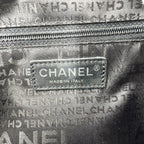 Chanel Handbag Logo Chain Shoulder Leather Canvas Beige Black Silver — view 5