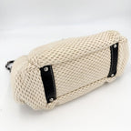 Chanel Handbag Logo Chain Shoulder Leather Canvas Beige Black Silver — view 3