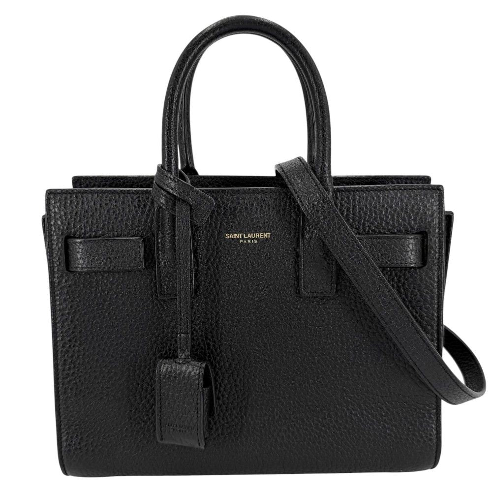 Saint Laurent Paris 2-Way Sac Dojour Nano Shoulder Bag Crossbody Leather Black