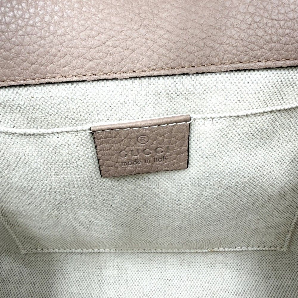 Gucci 2-Way GG Marmont Shoulder Bag Crossbody Leather Pink Beige Gold — view 5