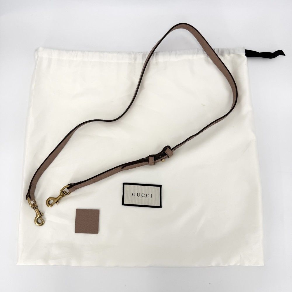 Gucci 2-Way GG Marmont Shoulder Bag Crossbody Leather Pink Beige Gold — view 8