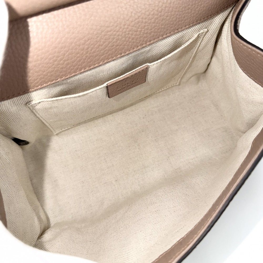 Gucci 2-Way GG Marmont Shoulder Bag Crossbody Leather Pink Beige Gold — view 4