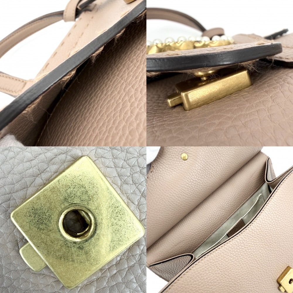Gucci 2-Way GG Marmont Shoulder Bag Crossbody Leather Pink Beige Gold — view 7