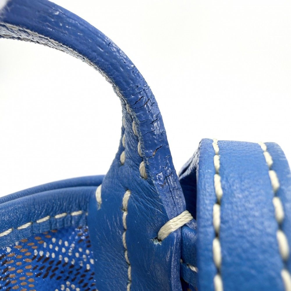 Goyard Tote Saint Louis GM Handbag Shoulder Leather Blue Silver — view 7
