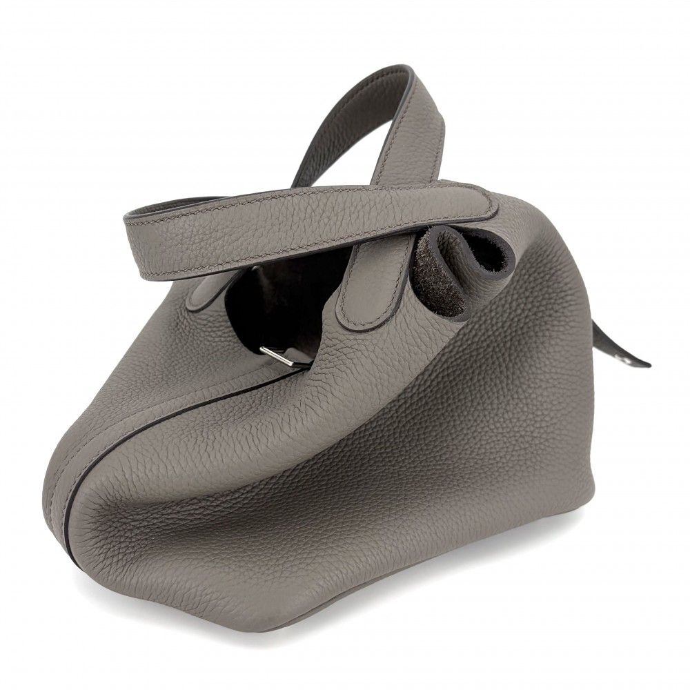 Hermes Handbag Picotin Lock PM Taurillon Clemence Gray Silver — view 7