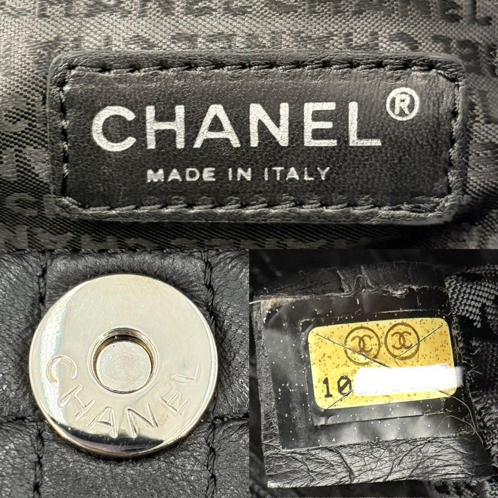 Chanel Shoulder Bag Icon Chocolate Mini Chain CC Logo Camellia Lambskin Black — view 7