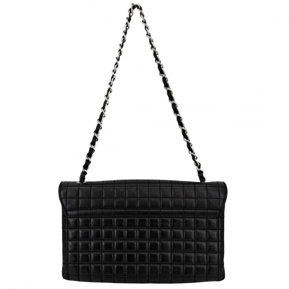 Chanel Shoulder Bag Icon Chocolate Mini Chain CC Logo Camellia Lambskin Black — view 2