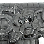 Chanel Shoulder Bag Icon Chocolate Mini Chain CC Logo Camellia Lambskin Black — view 8