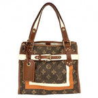 Louis Vuitton Handbag Monogram Tisse Sac Rayures PM Tote Brown Gold