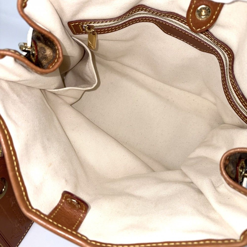 Louis Vuitton Handbag Monogram Tisse Sac Rayures PM Tote Brown Gold — view 4