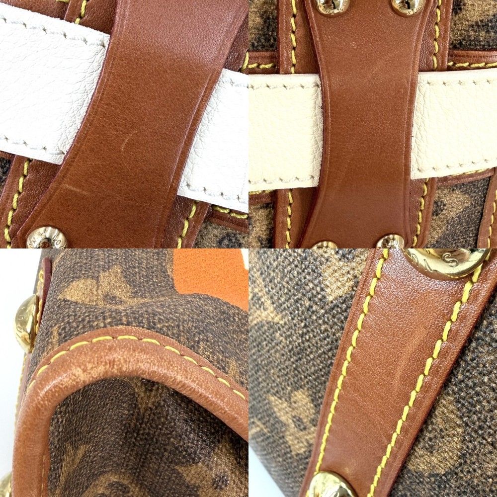 Louis Vuitton Handbag Monogram Tisse Sac Rayures PM Tote Brown Gold — view 9