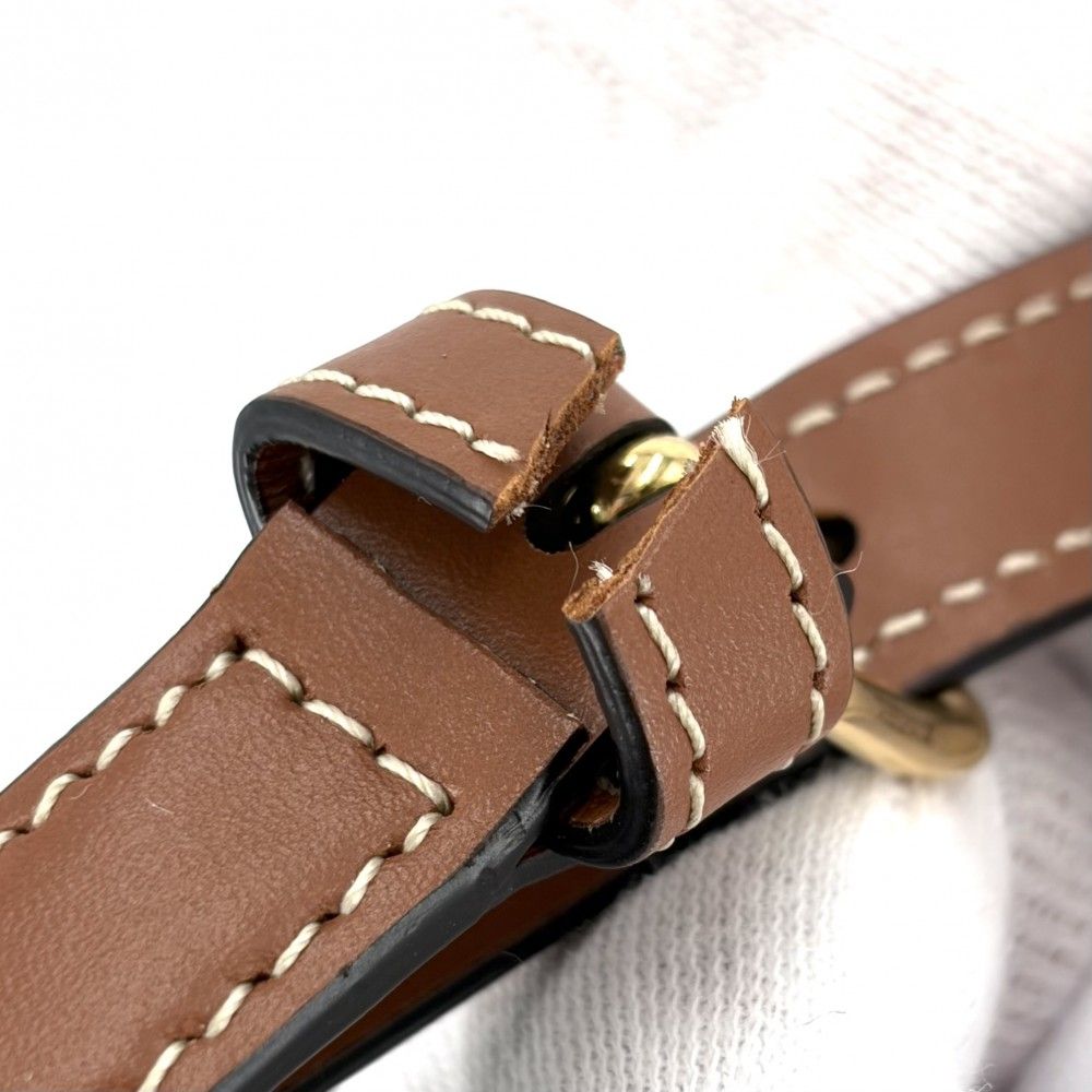 Celine Shoulder Bag Triomphe Claude Canvas Leather Brown Gold — view 6