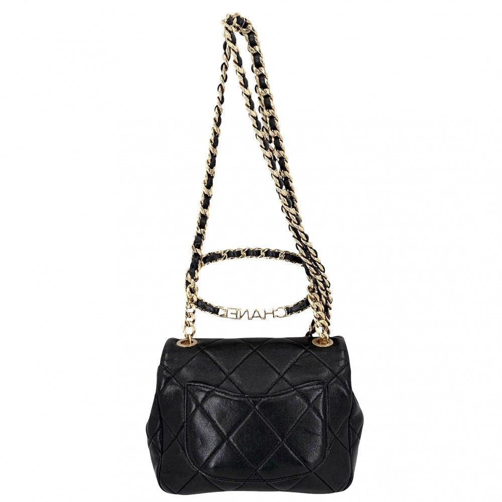 Chanel Shoulder Bag Mini Quilted Chain Turnlock Crossbody Mini Top Handle CC — view 3