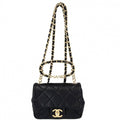 Chanel Shoulder Bag Mini Quilted Chain Turnlock Crossbody Mini Top Handle CC