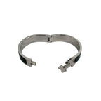 Hermes Click Bangle Enamel Palladium Plated Bracelet Silver Black — view 4
