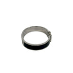 Hermes Click Bangle Enamel Palladium Plated Bracelet Silver Black — view 6