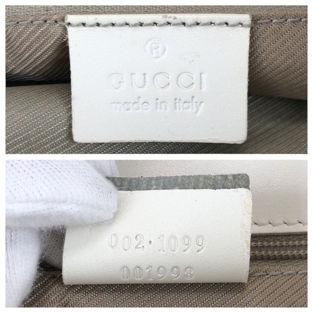 Gucci Light Blue White Gold GG Canvas Leather 002 Tote Shoulder — view 4