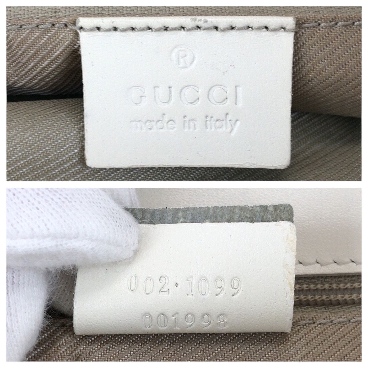 Gucci Light Blue White Gold GG Canvas Leather 002 Tote Shoulder — view 4
