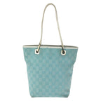 Gucci Light Blue White Gold GG Canvas Leather 002 Tote Shoulder — view 2