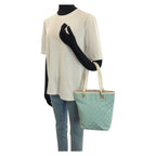 Gucci Light Blue White Gold GG Canvas Leather 002 Tote Shoulder — view 7
