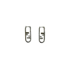 Fendi O-lock Earrings FF Logo Motif Crystal Plated Silver — view 7