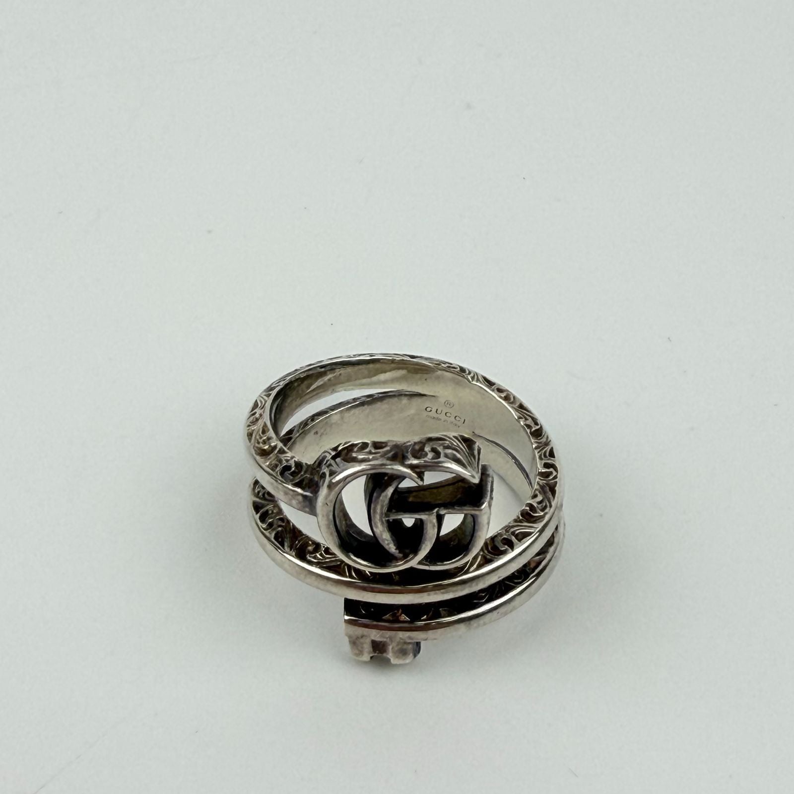 Gucci Interlocking Ring 925 Sterling Silver Vintage