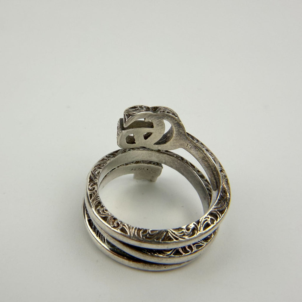 Gucci Interlocking Ring 925 Sterling Silver Vintage — view 5