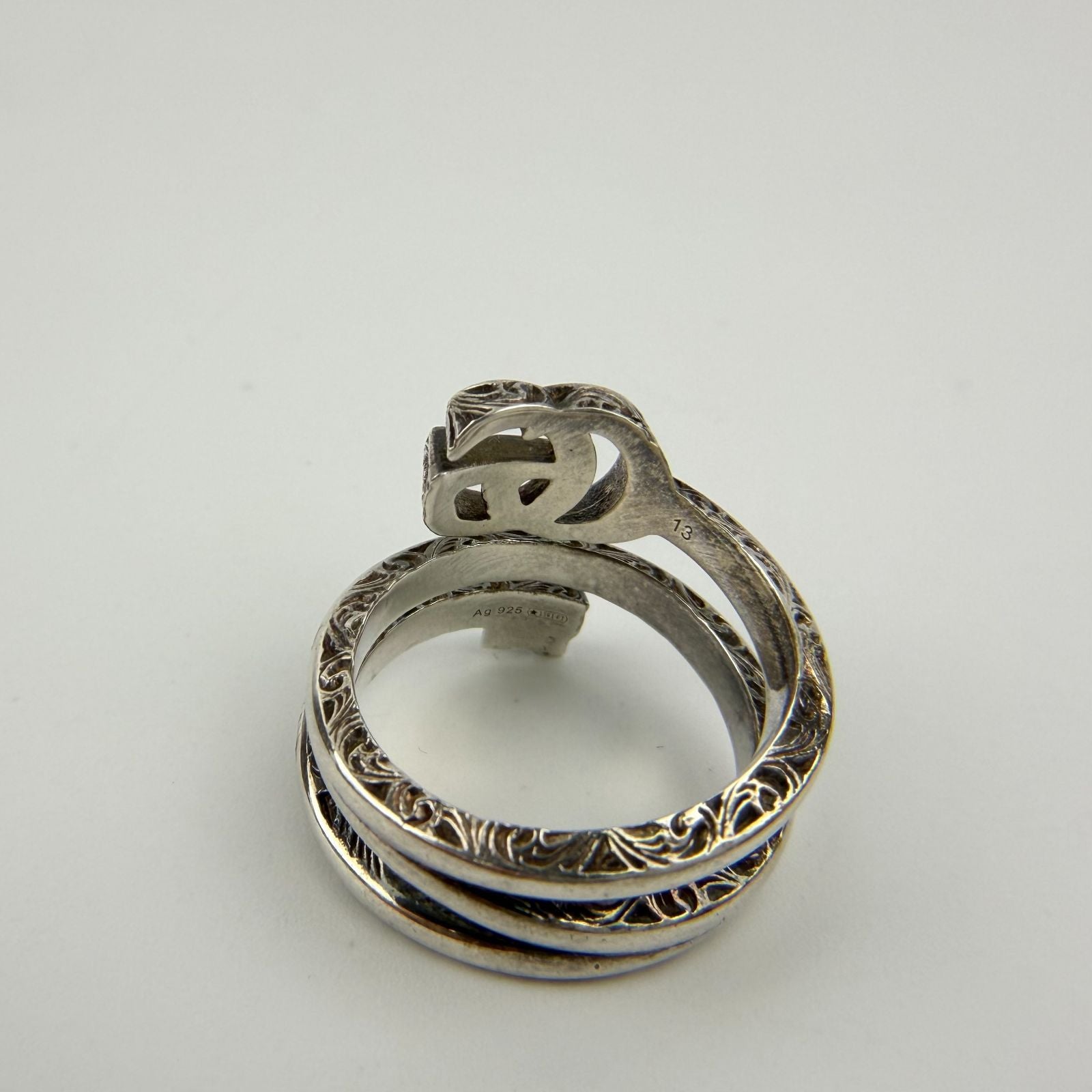 Gucci Interlocking Ring 925 Sterling Silver Vintage — view 5