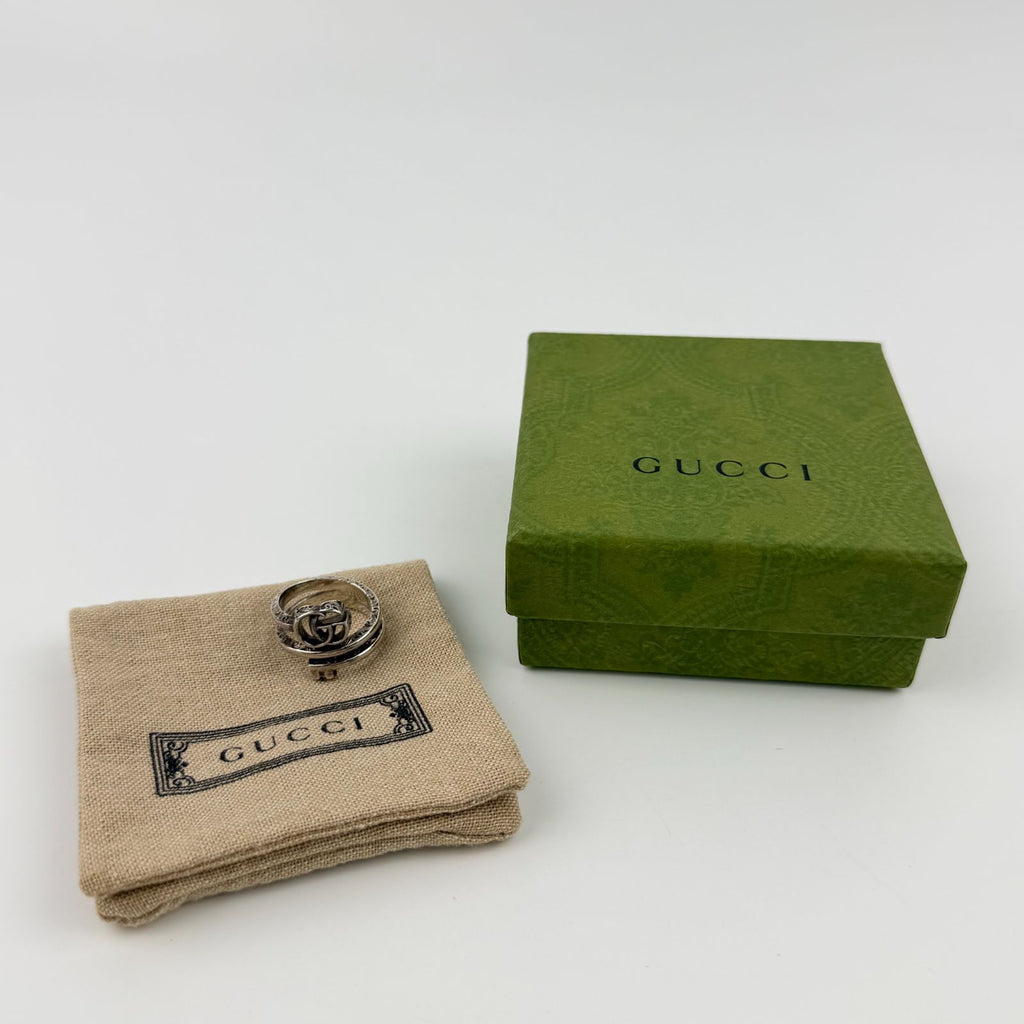 Gucci Interlocking Ring 925 Sterling Silver Vintage — view 2