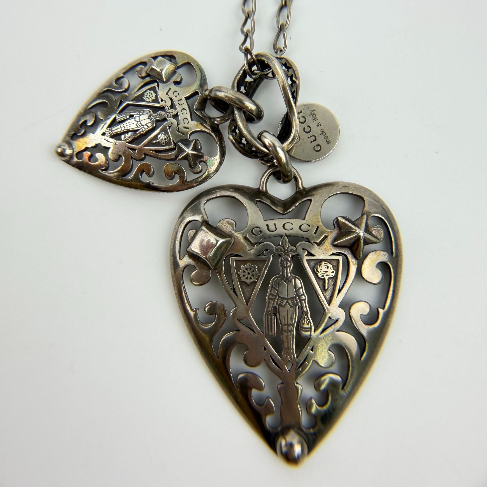 Gucci Heart Charm Necklace 925 Sterling Silver Vintage — view 4