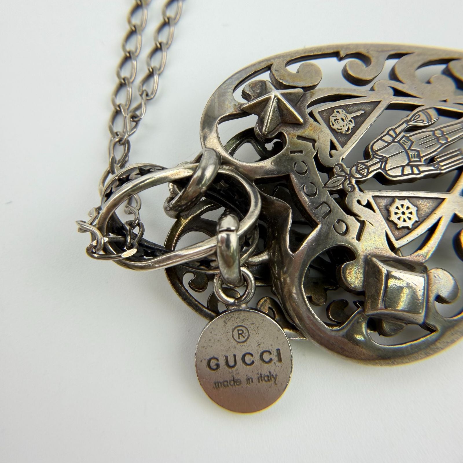 Gucci Heart Charm Necklace 925 Sterling Silver Vintage — view 7