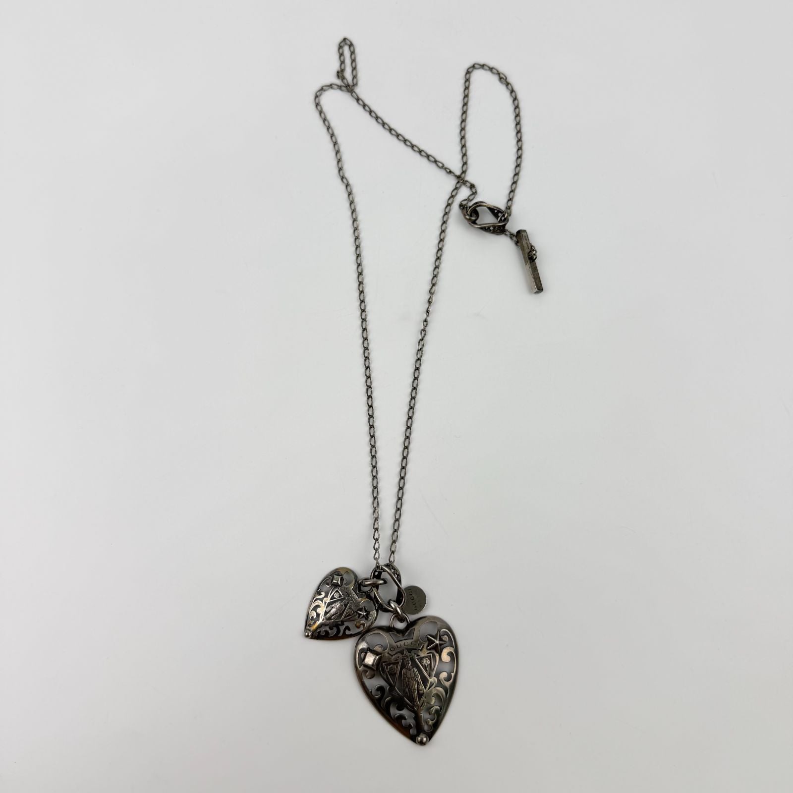Gucci Heart Charm Necklace 925 Sterling Silver Vintage — view 3
