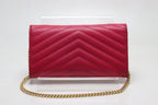 Saint Laurent Matelasse Chain Wallet Leather Shoulder — view 2