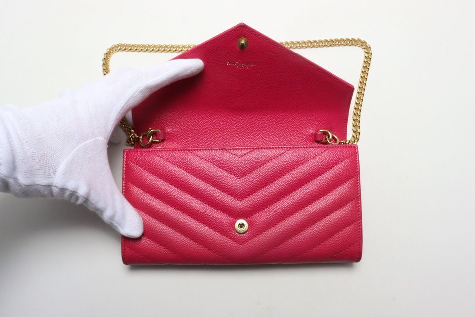 Saint Laurent Matelasse Chain Wallet Leather Shoulder — view 4