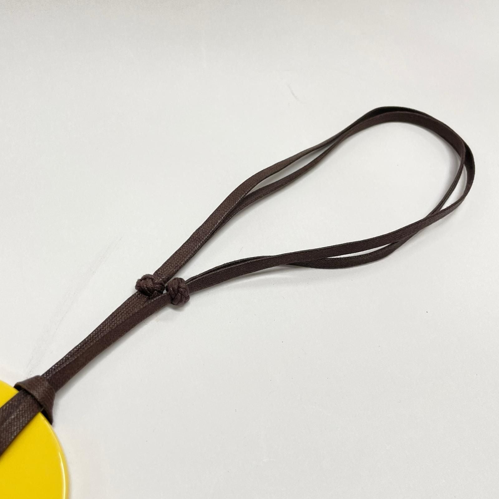 Hermes Pendant Buffalo Horn Lacquer Ismu Brown Yellow — view 3