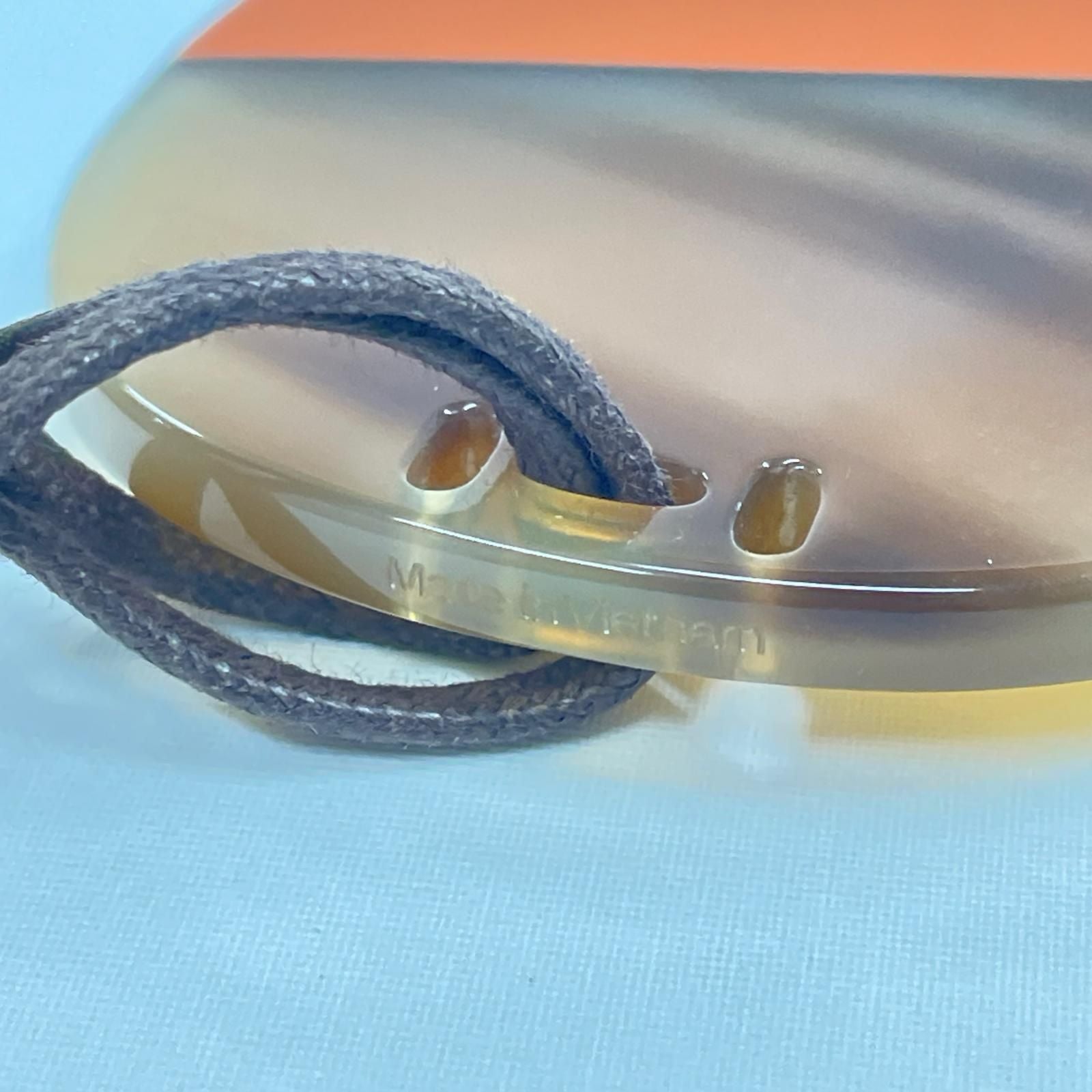 Hermes Pendant Buffalo Horn Lacquer Ishim Brown Orange — view 5