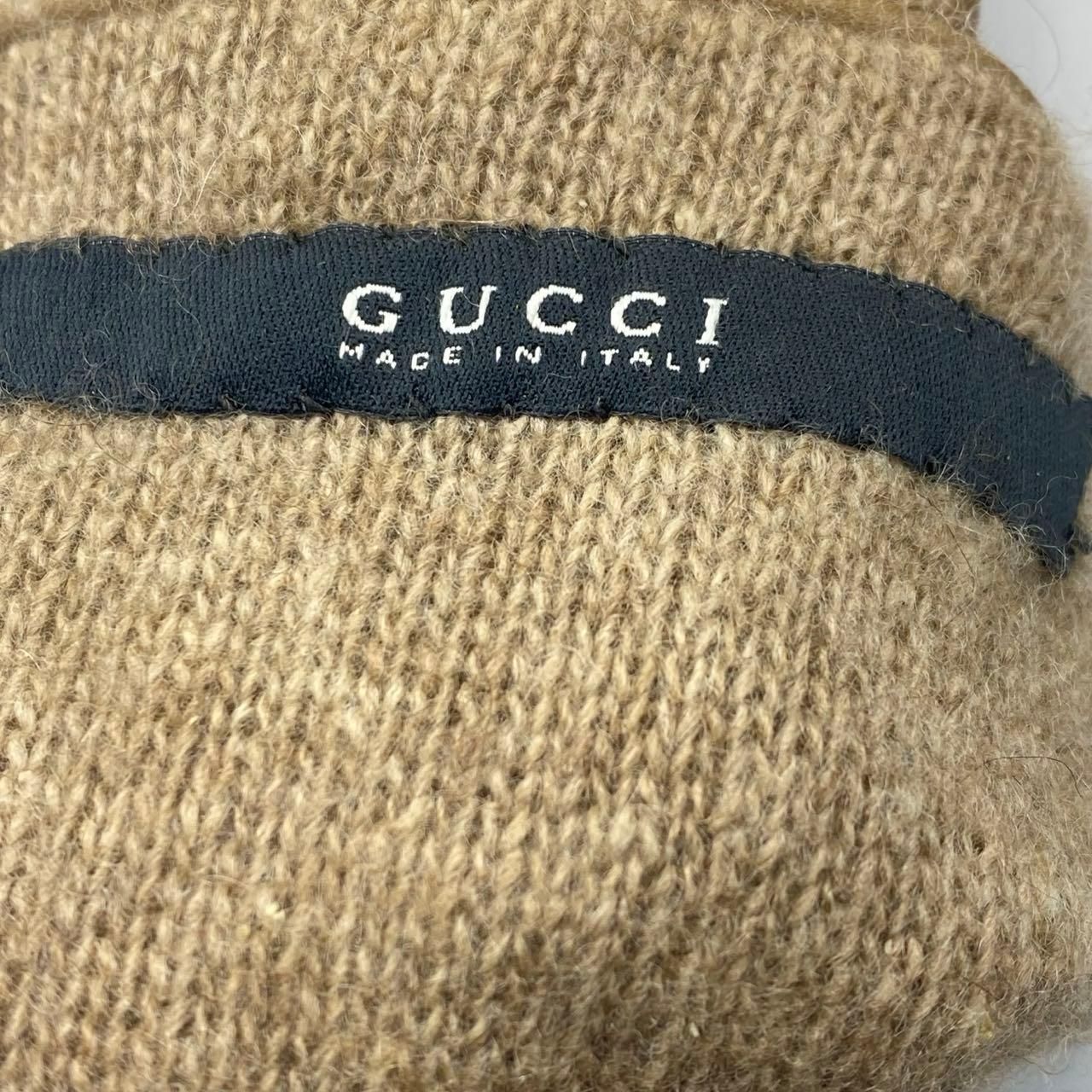 Gucci Gloves Leather Cashmere Brown — view 4