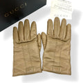 Gucci Gloves Leather Cashmere Brown