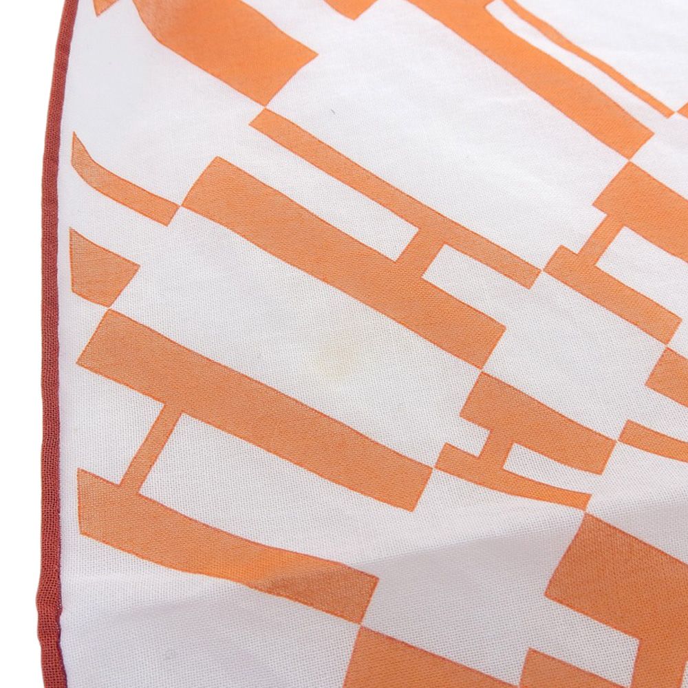 Hermes Carre 70 Cotton Scarf Op'h Pattern Orange — view 4