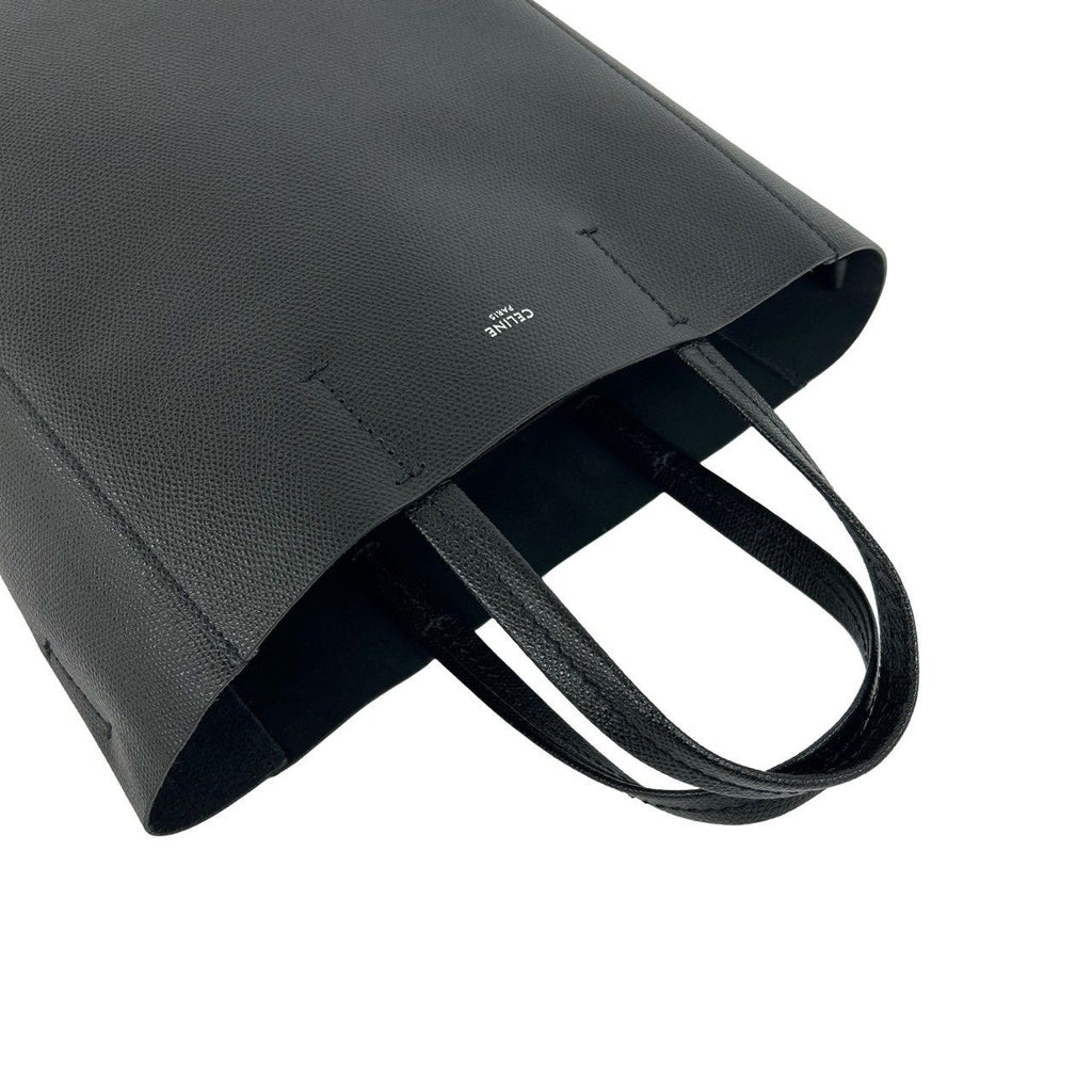 Celine Vertical Cabas Leather 2-Way Shoulder Bag Tote Black — view 4