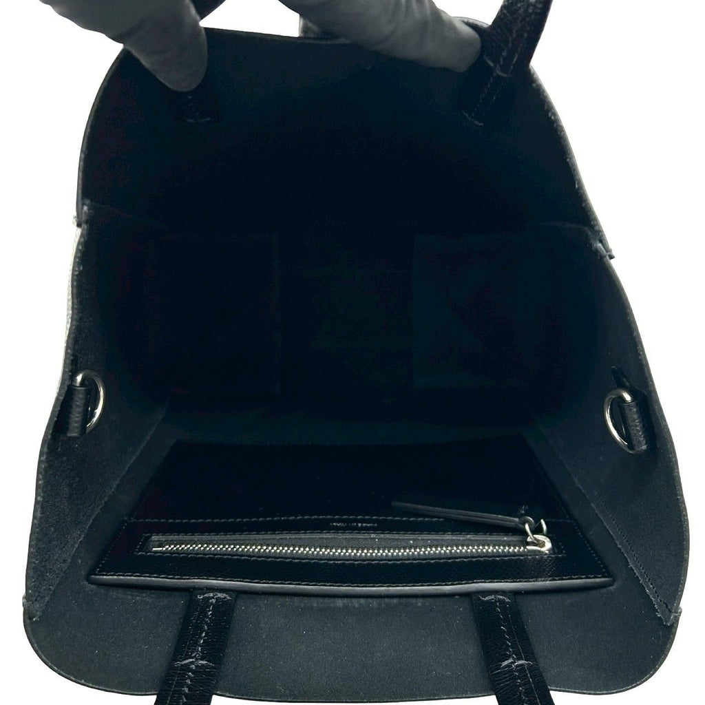 Celine Vertical Cabas Leather 2-Way Shoulder Bag Tote Black — view 9