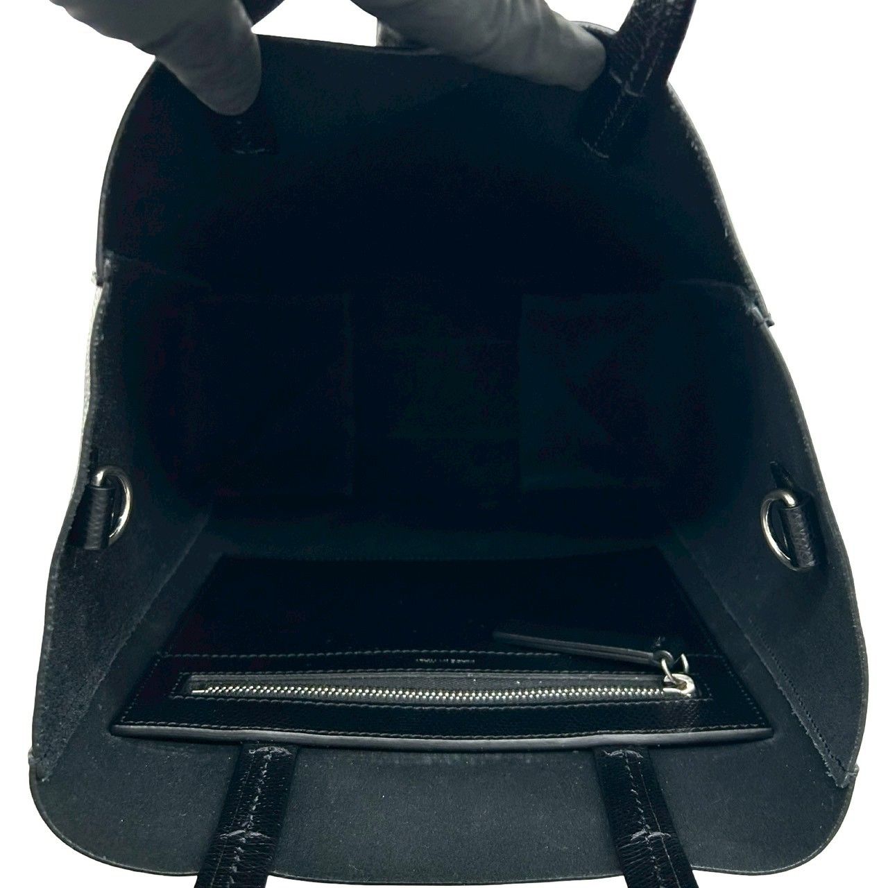 Celine Vertical Cabas Leather 2-Way Shoulder Bag Tote Black — view 9