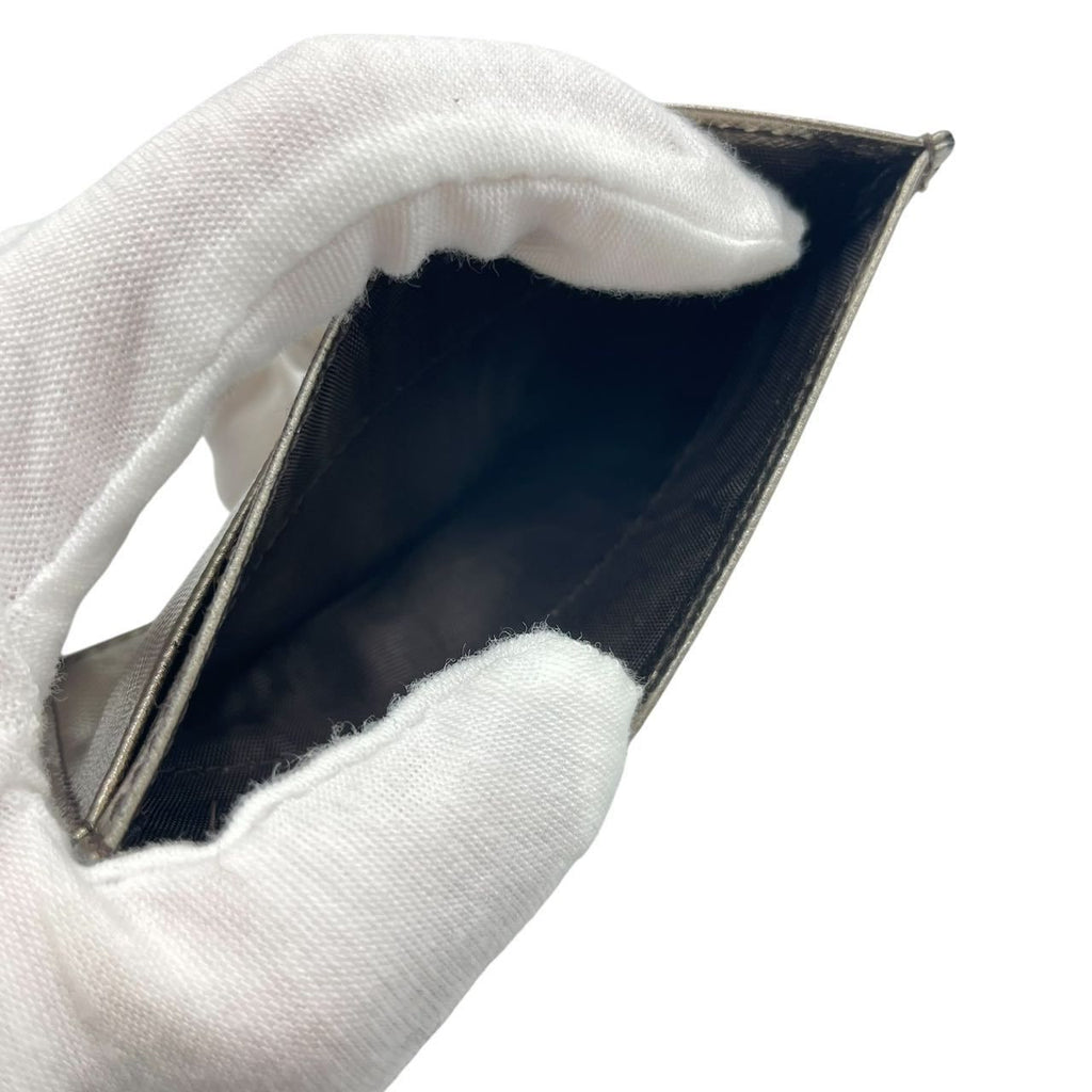 Prada Card Case Leather Silver — view 6