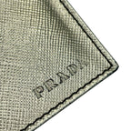 Prada Card Case Leather Silver — view 4