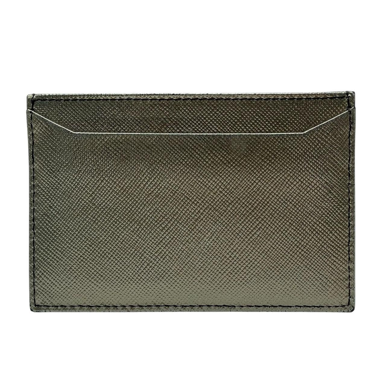 Prada Card Case Leather Silver — view 3