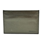 Prada Card Case Leather Silver — view 2