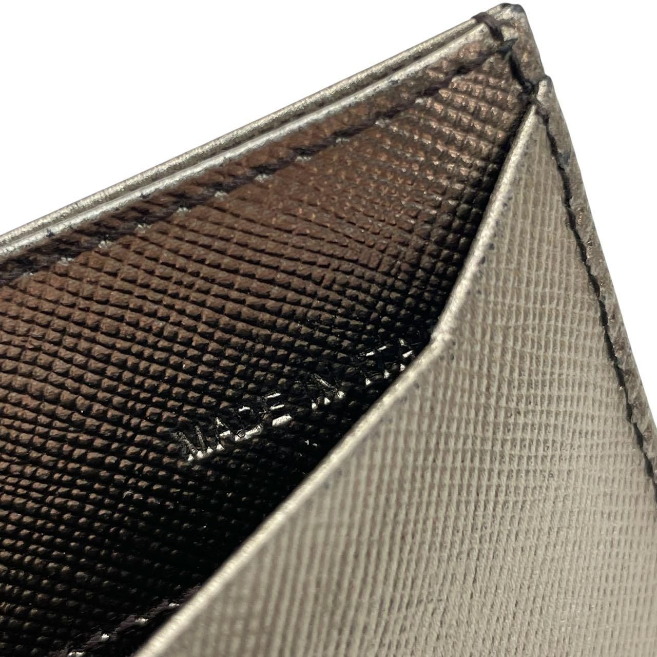 Prada Card Case Leather Silver — view 5