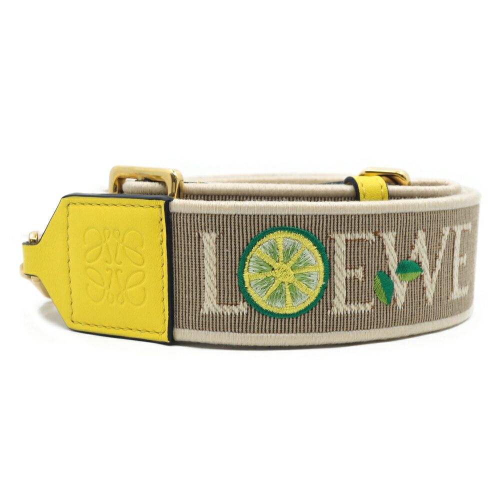 Loewe Anagram Lemon Shoulder Strap Jacquard Yellow Beige